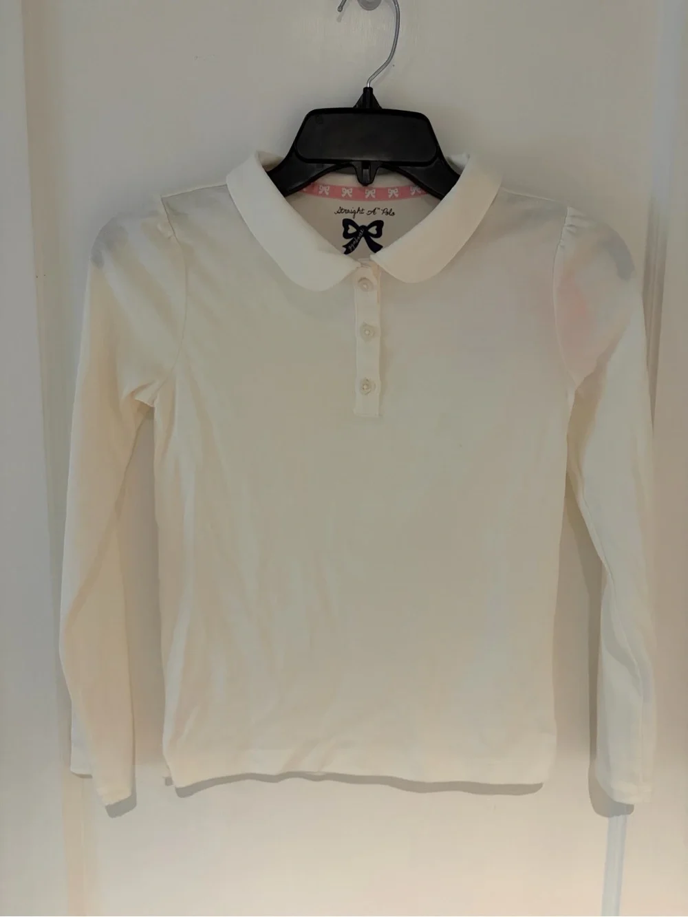 NWT Girls Size 10 Gymboree Cream Straight A Long Sleeve Polo